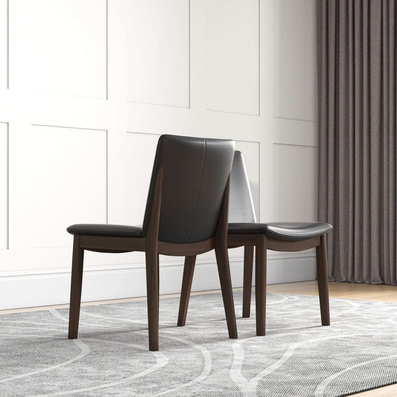 Laura Mid-Century Modern Solid Wood Dining Chair (Set of 2) Burnt Orange Velvet