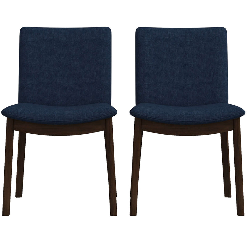 Laura Mid-Century Modern Solid Wood Dining Chair (Set of 2) Dark Yellow Velvet