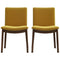 Laura Mid-Century Modern Solid Wood Dining Chair (Set of 2) Dark Yellow Velvet