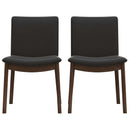 Laura Mid-Century Modern Solid Wood Dining Chair (Set of 2) Dark Yellow Velvet