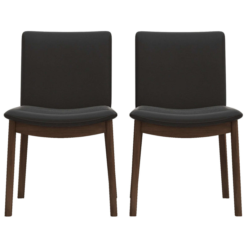 Laura Mid-Century Modern Solid Wood Dining Chair (Set of 2) Dark Yellow Velvet