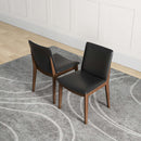 Laura Mid-Century Modern Solid Wood Dining Chair (Set of 2) Dark Yellow Velvet