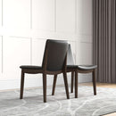 Laura Mid-Century Modern Solid Wood Dining Chair (Set of 2) Dark Yellow Velvet