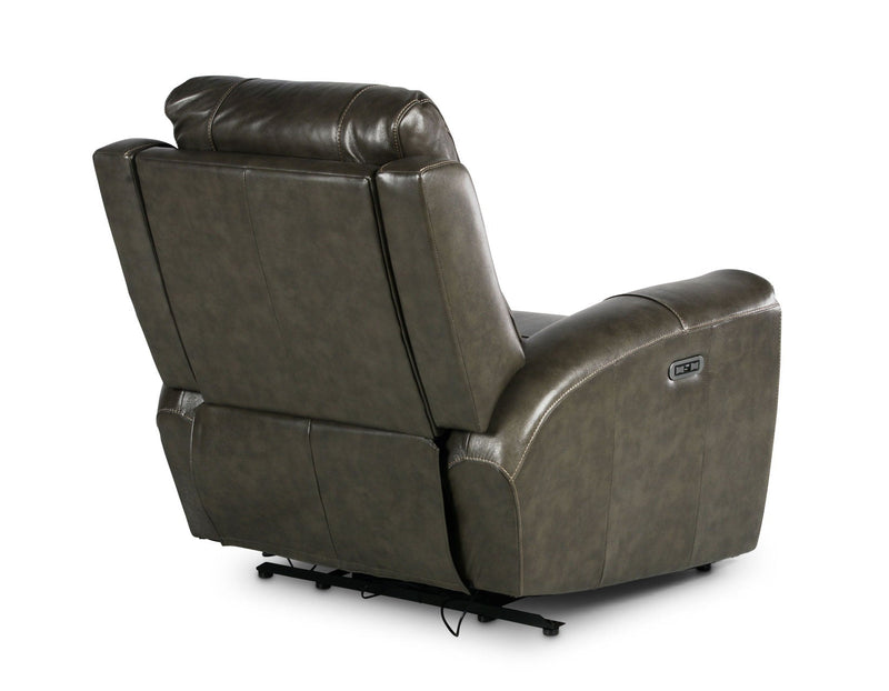 Laurel Dual-Power Leather Recliner, Grey