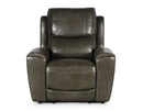 Laurel Dual-Power Leather Recliner, Grey