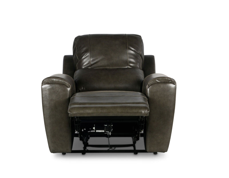 Laurel Dual-Power Leather Recliner, Grey