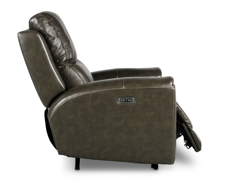 Laurel Dual-Power Leather Recliner, Grey