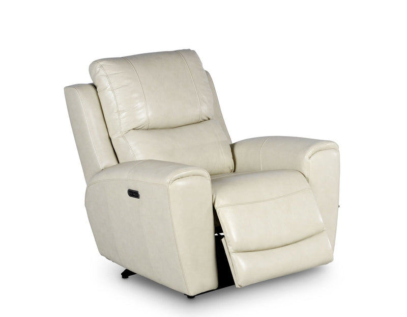 Laurel Dual -Power Leather Recliner, Ivory