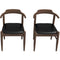 Leon Mid-Century Modern Leather Dining Chair (Set of 2)