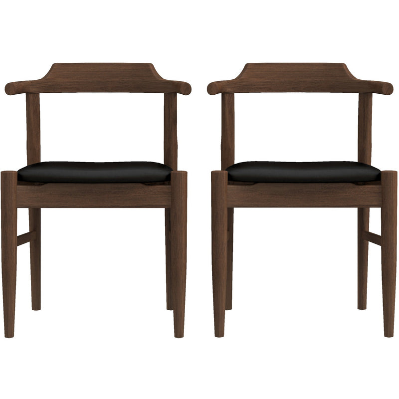 Leon Mid-Century Modern Leather Dining Chair (Set of 2)