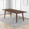 Levi Modern Style Solid Wood Rectangular Dining Kitchen Table Walnut / 47"