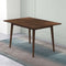 Levi Modern Style Solid Wood Rectangular Dining Kitchen Table Walnut / 63"