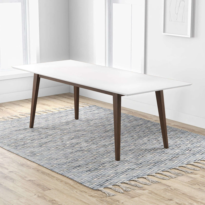 Levi Modern Style Solid Wood Rectangular Dining Kitchen Table White / 47"