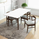 Levi Modern Style Solid Wood Rectangular Dining Kitchen Table White / 47"