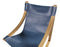 Lima Sling Chair, Cobalt Leather with Natural Frame