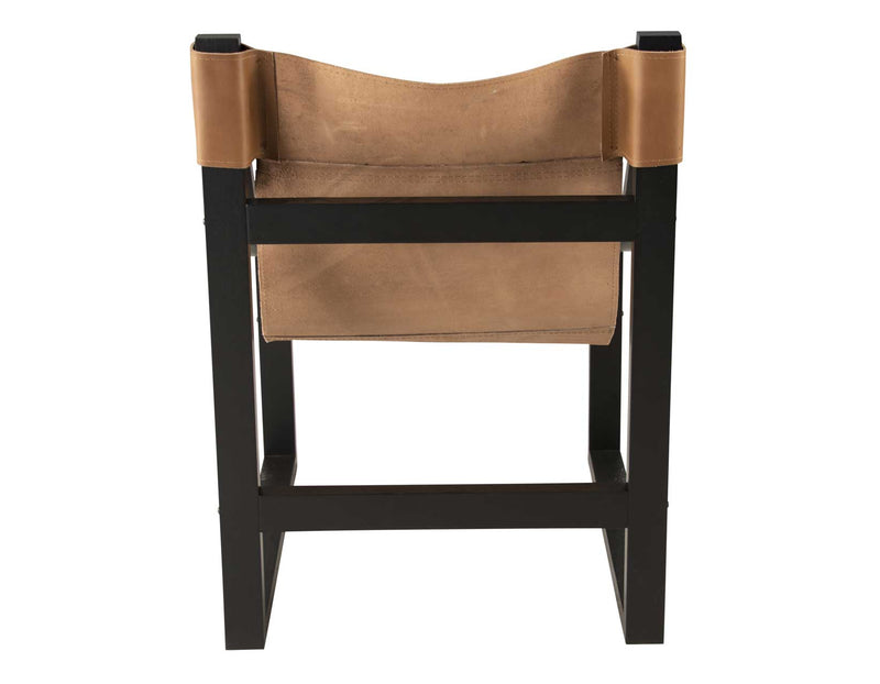 Lima Sling Chair, Natural Leather with Black Frame