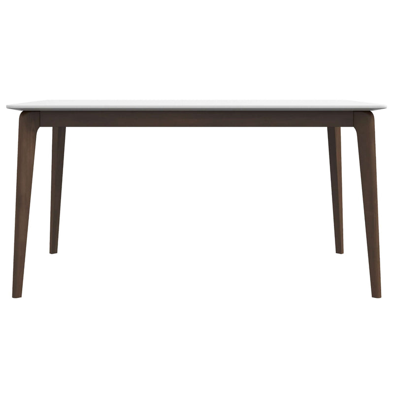 Lindsey Mid-Century Modern Solid Wood White Top Dining Table