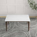 Lindsey Mid-Century Modern Solid Wood White Top Dining Table