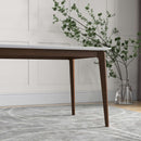 Lindsey Mid-Century Modern Solid Wood White Top Dining Table