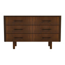 Logan Mid Century Modern Walnut Dresser with 6 Drawers