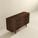 Logan Mid Century Modern Walnut Dresser with 6 Drawers