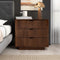 Lola Walnut Nightstand 3-Drawer