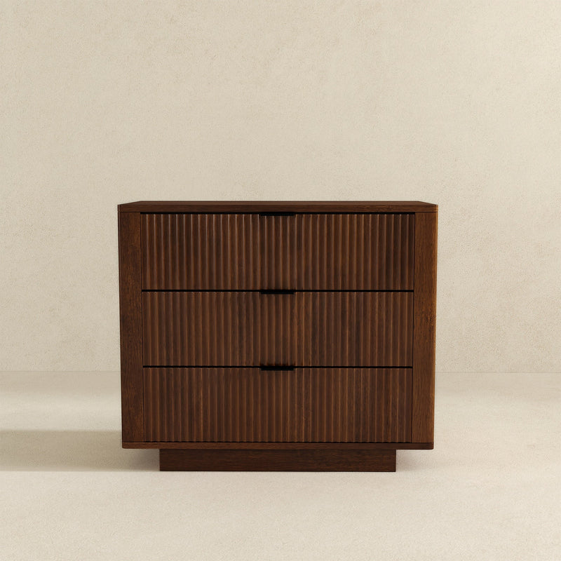 Lola Walnut Nightstand 3-Drawer