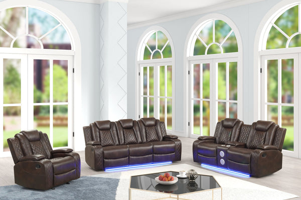 Luz Brown 3 Piece Living Room Set