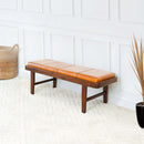 Maddox Tan Leather Bench