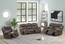 Madrid 3-Piece Chocolate Brown Leather Reclining Living Room Set