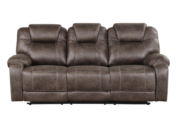 Madrid 3-Piece Chocolate Brown Leather Reclining Living Room Set