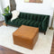 Mallory Mid-Century Square Genuine Leather Upholstered Ottoman in Tan 27.5"