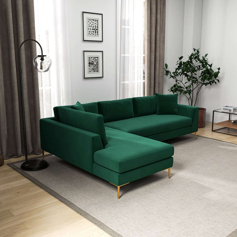 Mano Green Velvet LAF Sectional