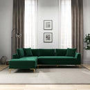 Mano Green Velvet LAF Sectional