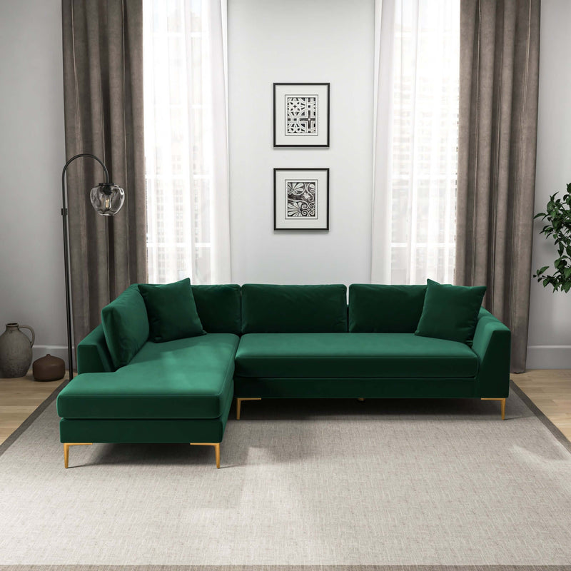 Mano Green Velvet LAF Sectional