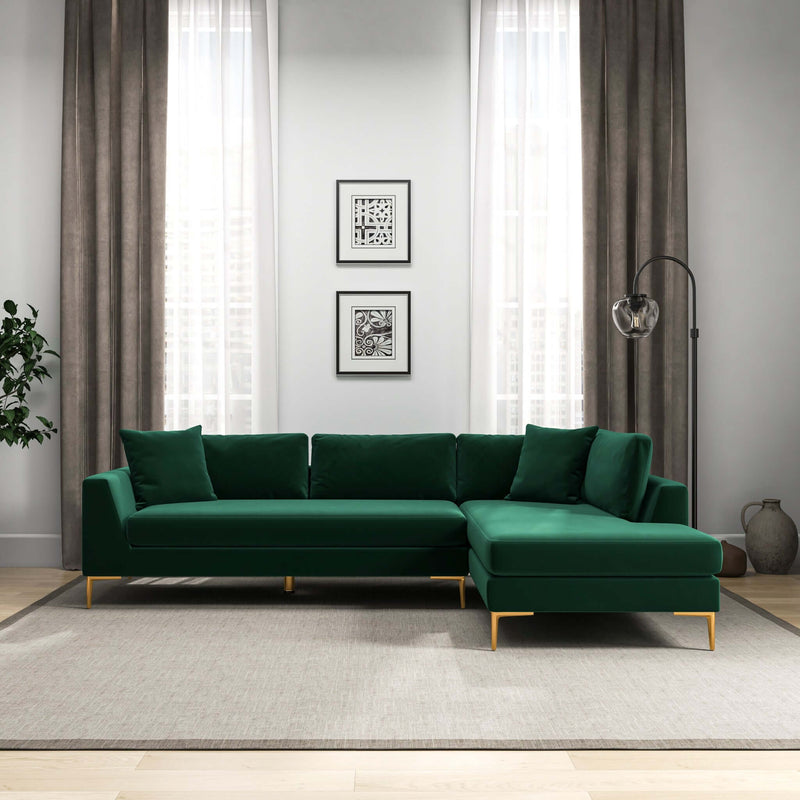 Mano Green Velvet RAF Sectional