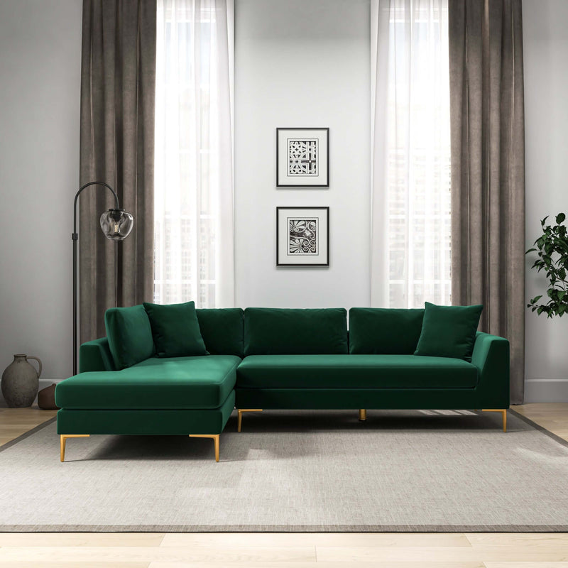 Mano Green Velvet RAF Sectional