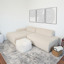 Mar Cream Velvet RAF Sectional