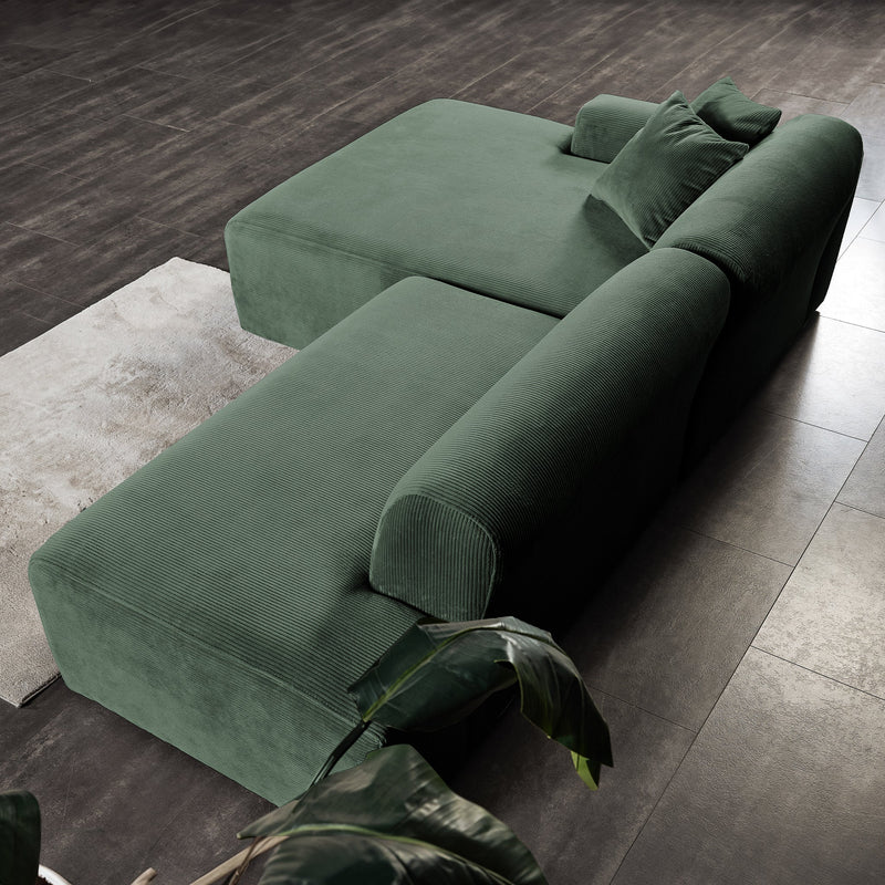 Mar Green Velvet RAF Sectional