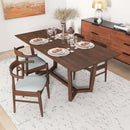 Marina Mid-Century Modern Solid Wood Dining Table in Brown