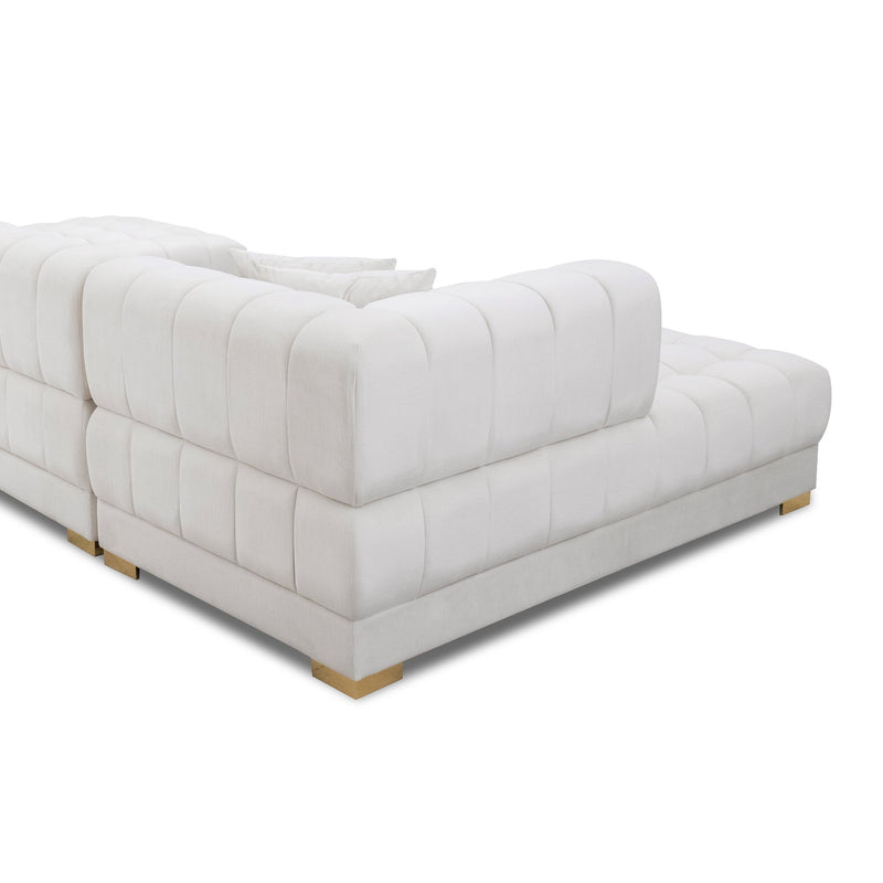 Marlow Ivory Velvet U-Shape Sectional