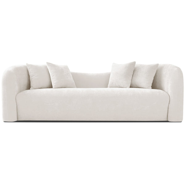 Hana White Boucle Curvy Sofa