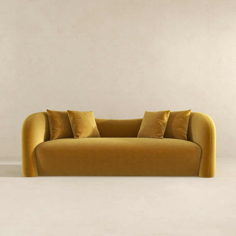 Hana Gold Boucle Curvy Sofa