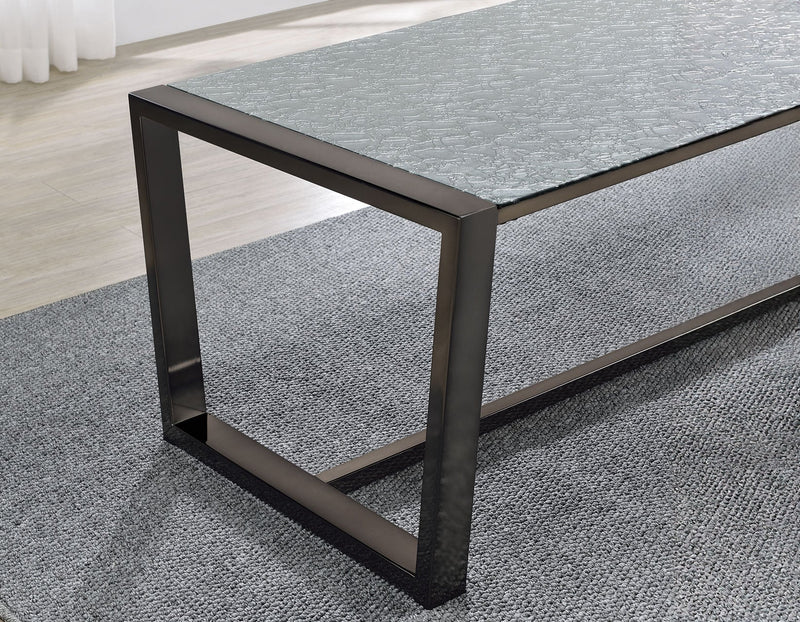 Mazie Coffee Table with Patterned Mirror Top