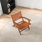 Melody Tan Strap Leather Teak Wood Lounge Chair