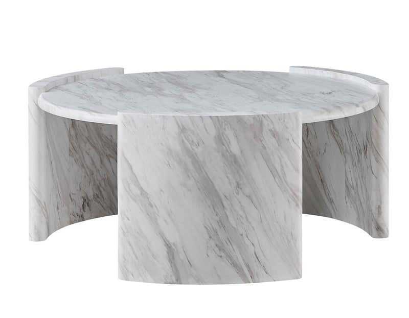 Merino Faux-Marble Round Cocktail Table