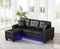 Messi Black PU Reversible Sofa Chaise