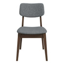 Mid-Century Modern Dark Grey Fabric Solid Back Side Chair (Set of 2)