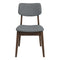 Mid-Century Modern Dark Grey Fabric Solid Back Side Chair (Set of 2)