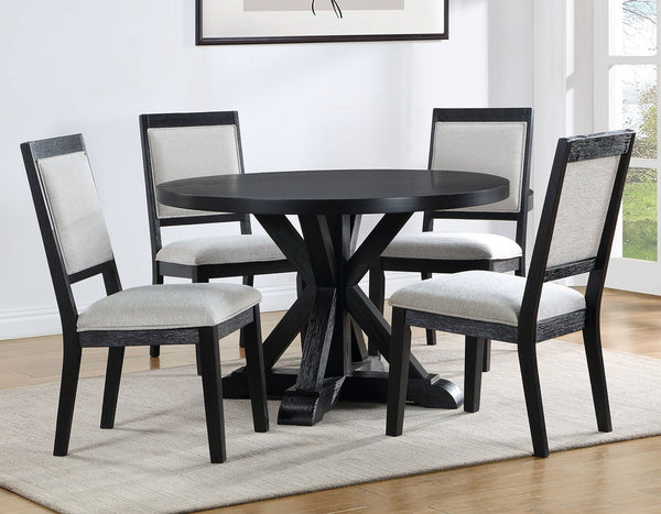 Molly 48-inch Round Dining Table, Black